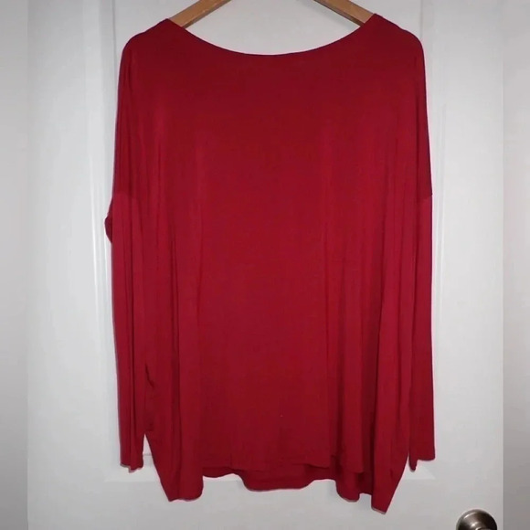 The Impeccable Pig Womens Blouse Burnt Orange Long Sleeve Scoop Neck Stretch S - Picture 2 of 5